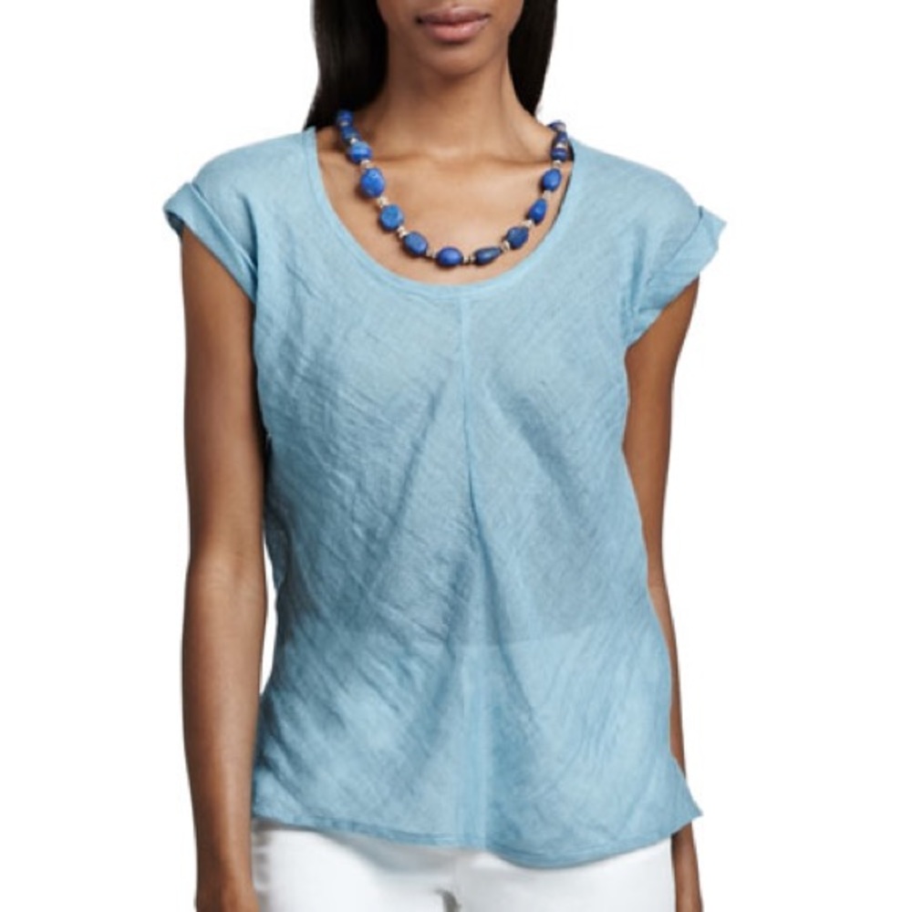 Eileen Fisher Short Sleeve Gauze Top